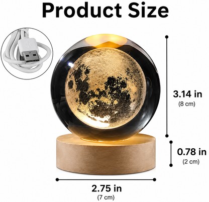 3D Crystal Moon Lamp Ball